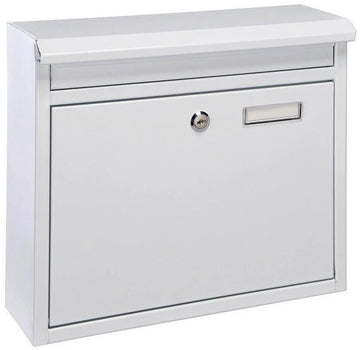 Hi Brievenbus ijzer met slot - wit - 36 x 12 x 32 cm - Postbus - Woonaccessoires