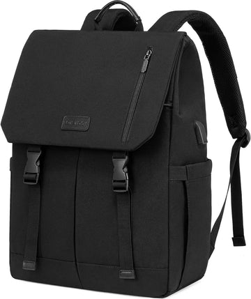 Laptop rugzak 17.3 inch - Zwart - USB-oplaadpoort - 32 x 15.5 x 47 - Rugzak met 5 vakken - Werk, school, kantoor - Waterbestendig