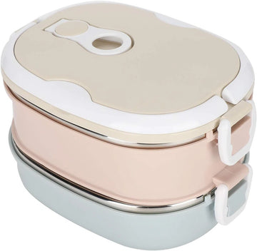 Lunchbox Draagbare roestvrijstalen geïsoleerde thermische voedselopslagcontainer Lekvrije voedselopslagcontainer Lunchbox voor volwassenen Studenten werken (2 lagen: 27 x