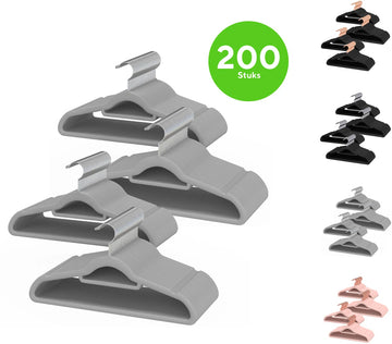 Life's green® Velvet Hanger - Fluwelen Kleerhangers - 200 Stuks - Kledinghangers - Anti-slip - Velvet – Grijs
