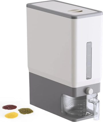 Rijst Dispenser 25.4 Lbs - Opslag Containers Vochtbestendige Emmer - Maatbeker Graan Meel Soja - Keuken Voorraadkast Huishouden BPA-Vrij rice dispencer