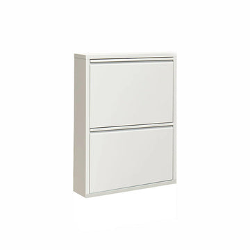 VEEHAUS® - Paplet - Praktisch Schoenenrek -Schoenenrek wit - Schoenenrek met 2 Niveaus - Schoenenkast wit - Schoenenrek metaal industrieel - Metaal - 50 x 70 x 15cm -Wit