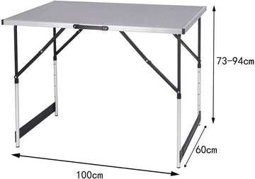 Klaptafel - Opklapbare Tafel - Campingtafel - Opvouwbaar - Kunststof - Vouwtafel - Kamperen - Grijs