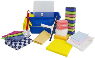 Student schoonmaak startpakket / schoonmaakset - Handige schoonmaak startset voor een student die op kamers gaat - Cadeaupakket