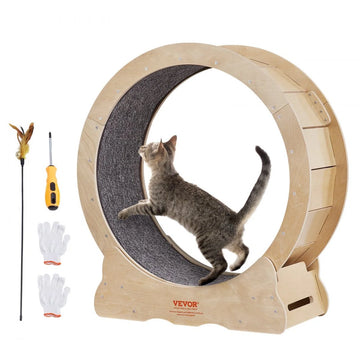 Kattenloopwiel 750x320x800mm Kattenloopwiel gemaakt van berken- en populierenmultiplex Kattenwiel Geluidsarm Uitneembare binnenmat Kattenwiel Geschikt voor katten met een gewicht van 2,72 tot 3,63 kg