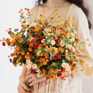 9 stelen -Zijden Boeket Kleine Roos– 75 cm hoog – doe-het-zelf boeket – DIY – alle kunstbloemen los geleverd – Lente – multi color – Kunstbloemen - nep bloemen - nepbloemen - kunstplanten