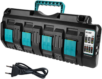 Acculader geschikt voor Makita LXT - vervangende oplader voor Makita - oplader 4 poort