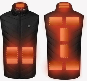 Verwarmd Vest | 9 Warmte-zones (25-50 C°) | 4-8 Uur Warmte | Elektrische Bodywarmer | Heated Vest | Thermokleding | Verwarmde kleding | Effectief & Functioneel | Werkt met Powerbank (usb-a) | Wintersport | Outdoor | Maat EXTRA LARGE (valt klein)