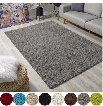 Loca Shaggy Vloerkleed Grijs - 140x200 CM - Vloerkleed Hoogpolig - Tapijt Woonkamer, Slaapkamer