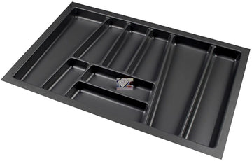 Kunststof Bestekbak Style Serie Antraciet, Breedte 74-70 cm - Diepte 48-44 cm - Bestekbakken op maat - Besteklade - Bestekcassette