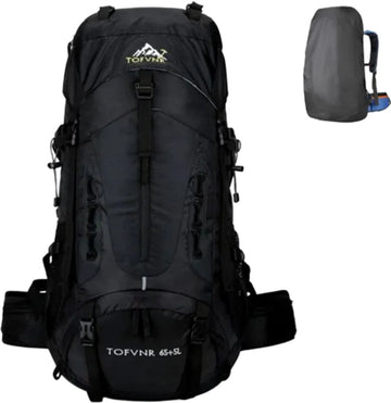 E-Shop4u® - 70L - Backpacks - Backpack - Hiking Backpack - Camping Backpack - Wandelen - Trekking - Rugzak - Zwart - Lichtgewicht - Nylon - Waterbestendig - Duurzaam - Grote - Backpack Organizer