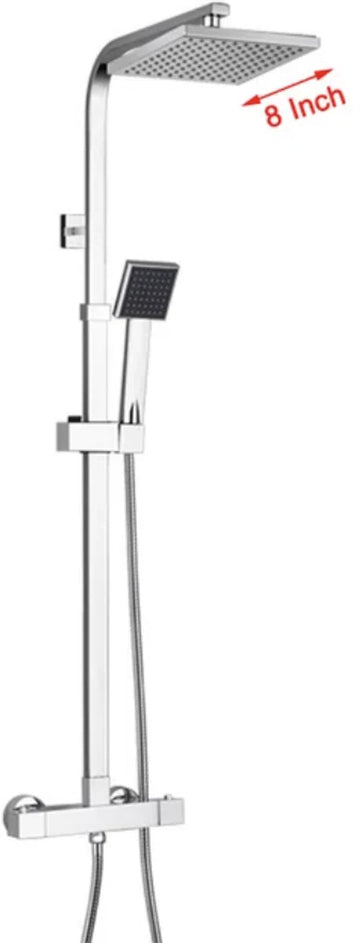 Regendouche - inclusief handdouche - douchekraan - douchekop met slang - design - waterbesparend - duurzaam - douchesysteem - chrome