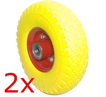 2X ANTI LEK band 300x4 PU stalen velg met lagers wiel steekwagen bolderwagen kar