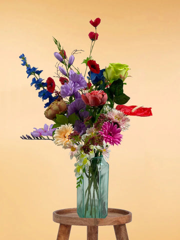 Zijden Boeket – 70-80 cm hoog – 17 stelen - doe-het-zelf boeket – DIY – alle kunstbloemen los geleverd – Lente – multi color – Exclusief vaas – Plukboeket - Veldboeket – Kunstbloemen - nep bloemen - nepbloemen - kunstplanten