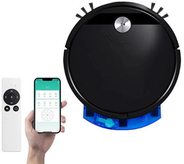 Robotstofzuiger met dweilfunctie - Slimme navigatie - Val & object detectie - Dweilrobot - Vloerdetectie - Robotstofzuiger huisdieren - Inclusief app en afstandbediening - Zwart