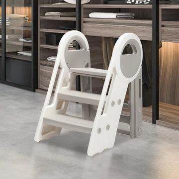 Step Stool - 2 - 3 Levels Height Adjustable Step Stool for Children - kinderkruk - Step Stool for Baby, Learning Tower with Handles - Anti-Tilt and Non-Slip - Children's Toilet Training