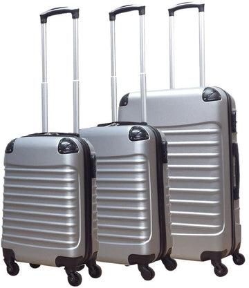 Quadrant 3 delige ABS Kofferset - 2 x handbagage koffer / 1 x grote koffer - Zilver