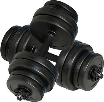 Dumbbellset - Totaal 30kg - 2 stuks - Zwart