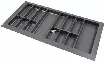 Kunststof Bestekbak Classic Serie Antraciet, Breedte 108-100 cm - Diepte 54-47 - Breedte en diepte op maat te maken - Besteklade, Bestekhouder, Bestekbakken op maat
