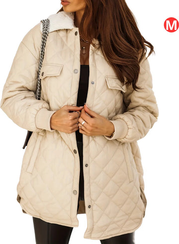 Winterjas - Parka Dames Winterjas - Winter - Volwassen - Stijlvol - Beige - Maat M