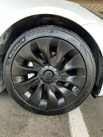 MHDW - Mat Zwarte Performance Turbine wielkappen wieldoppen set - Geschikt voor Tesla Model 3 - Sportieve upgrade voor 18 inch standaard velgen - Auto Exterieur Accessoires Nederland en België