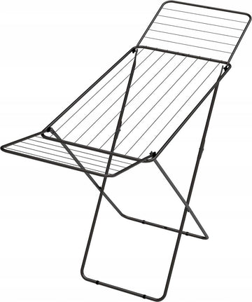 Droogrek vleugeldroogrek inklapbaar en staand - Ruim wasdroogrek tot 18 meter wasgoed zwart 107 folding wall laundry rack