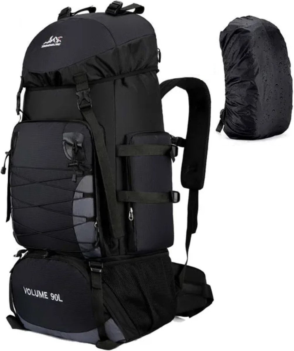 E-Shop4u® - 90L - Rugzak - Backpacks - Militaire - Tactische - Rugzak - Zwart - Wandelen - Kamperen - Survival - Outdoor - Trekking - 600D Polyester - Backpack Organizer