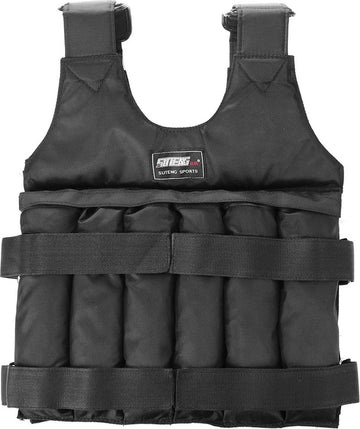 Gewichtsvest - 1-50kg Gewicht Vest - Trainingsvest - Weighted Vest - Hardlopen - Verstelbaar - Calisthenics - Zwart - (Zonder Gewichten)