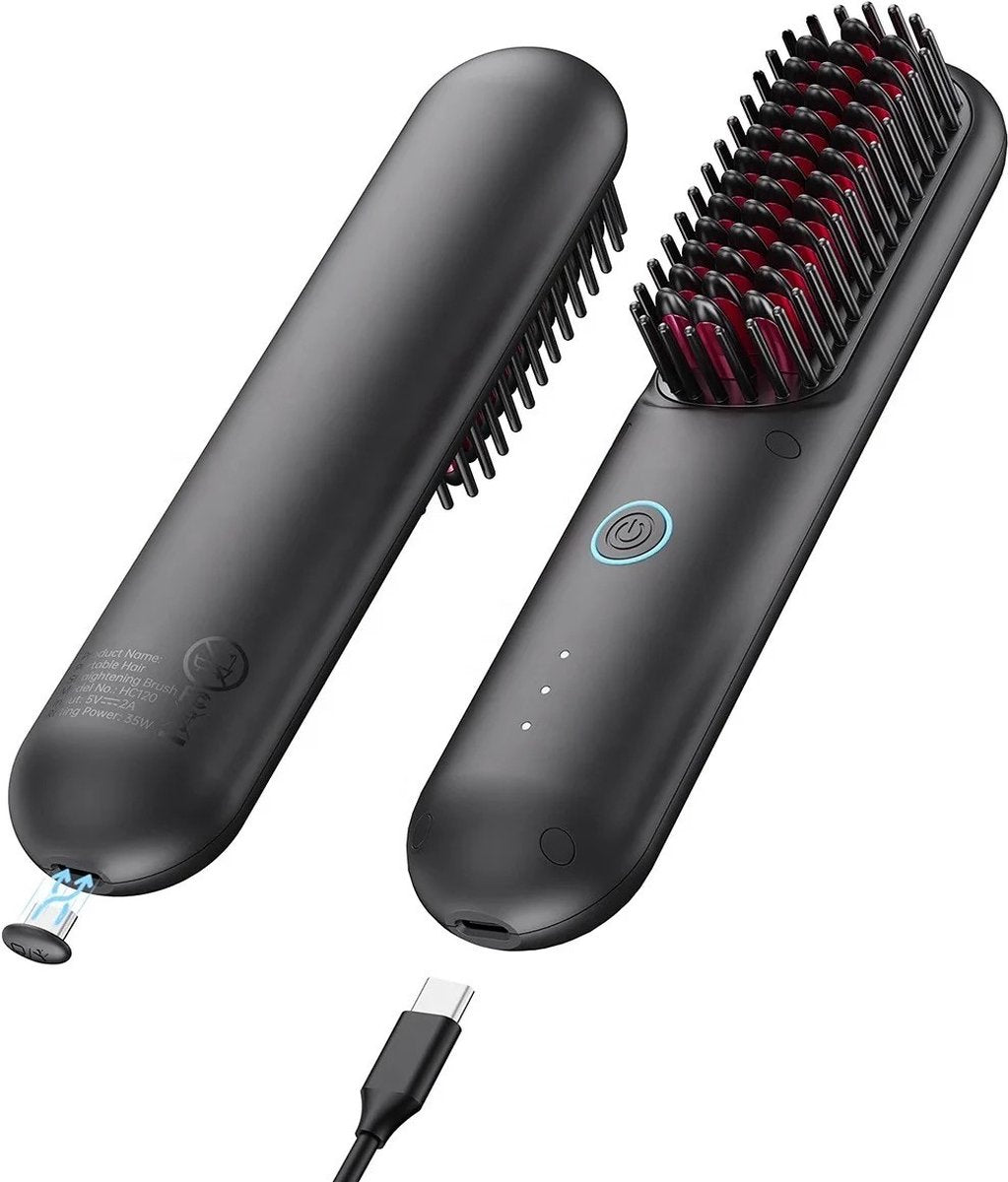 Uzzy M.F Draadloze Stijlborstel Keramisch - ionen technologie - Usb oplaadbaar - Stijl borstel - Warmte borstel - Brush - Stijl kam - Elektrische haarborstel