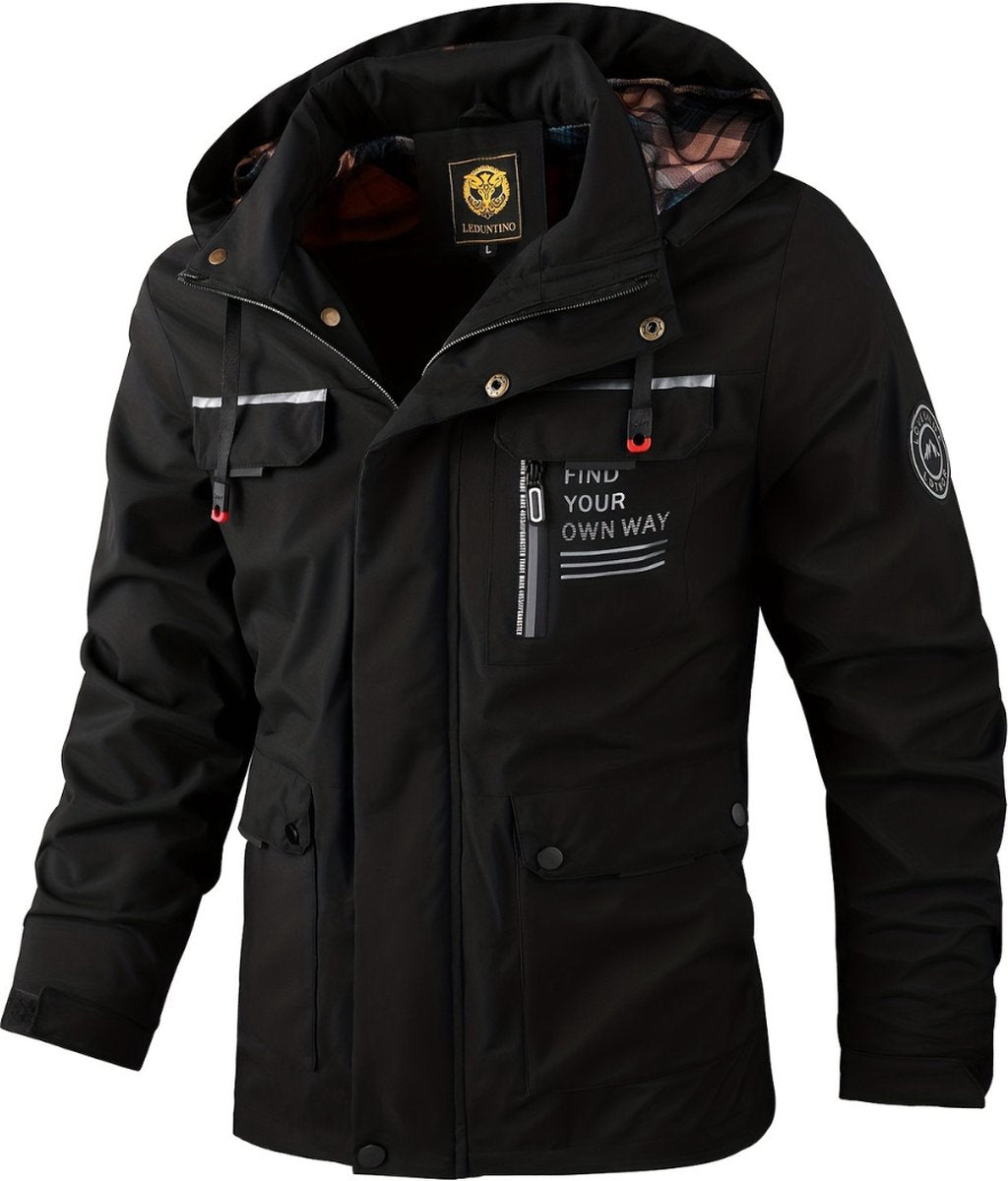 Windjas Voor Heren - Parka - Lente & Herfst - Jas - Volwassen - Zwart - Maat XXL