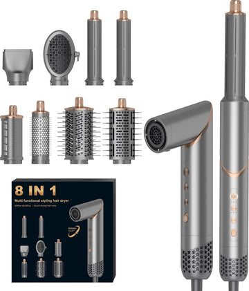 Airstyler krultang 8 in 1 - Fohnborstel - Krulborstel - Hete luchtborstel - Haarstyler - Multisyler - Kort en lang haar - Hairwrap