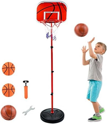 Basketbalpaal voor Buiten - Basketbalring met Standaard - Basketbalpaal voor Kinderen - Basketbalpaal Verstelbaar - 63 tot 150cm