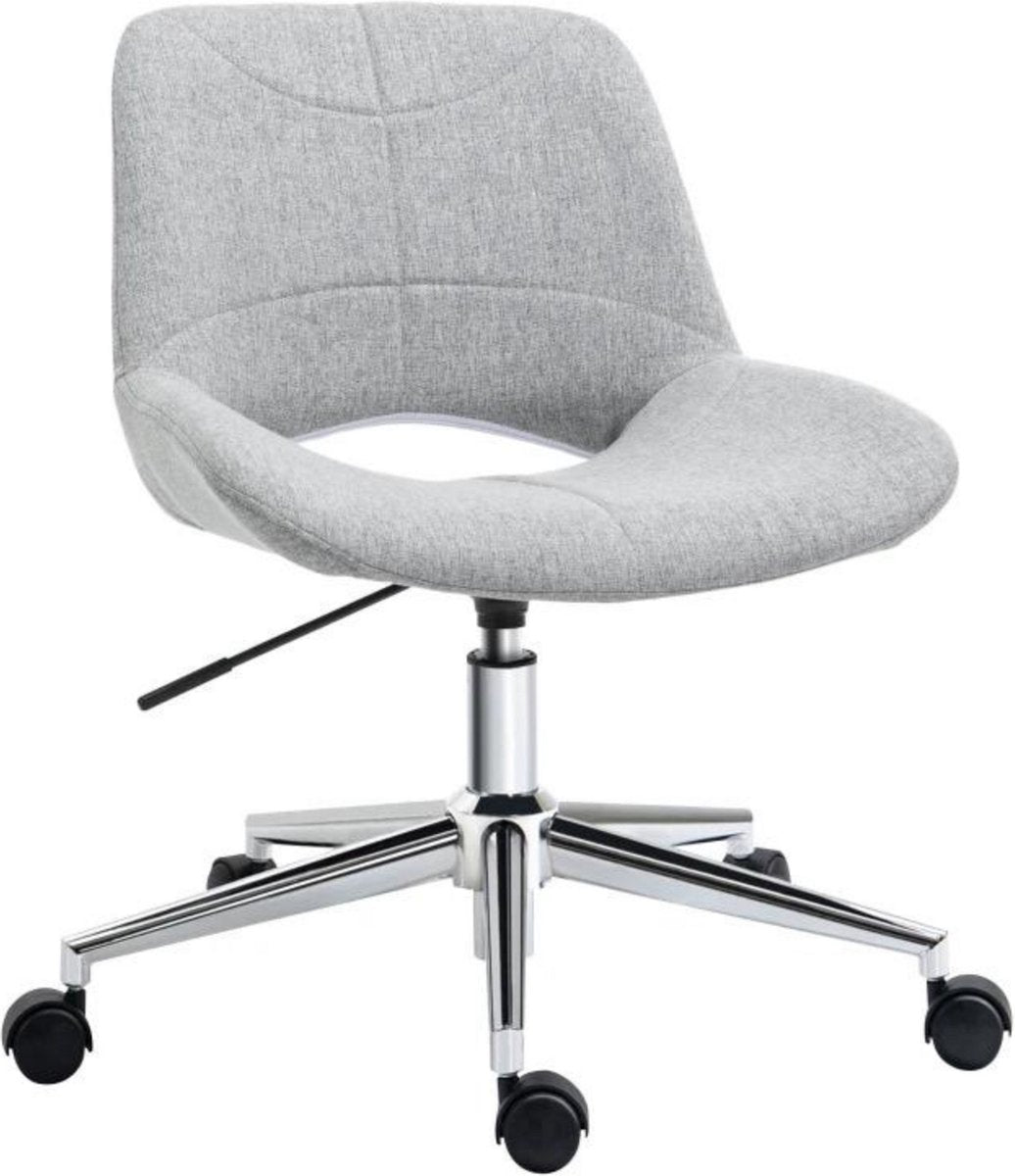 Bureaustoel - Ergonomische bureaustoel - Stoel - Draaibaar - Grijs - 49 x 56,5 x 73-82,5 cm