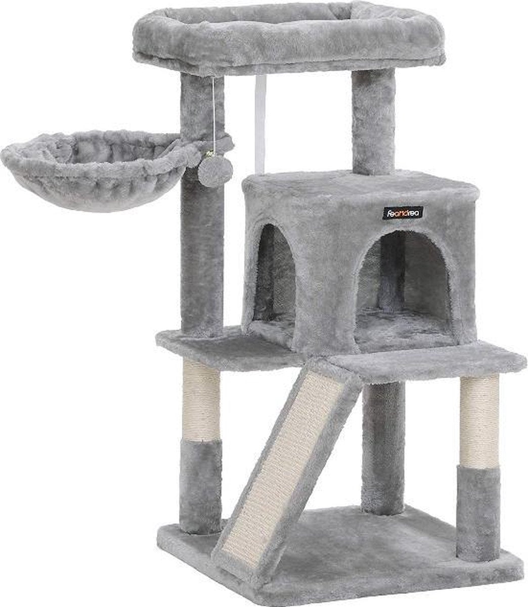 MIRA Home - Krabpaal katten - Kattenmand - Kattenboom - Kattenhuis - Grijs - 48x48x96