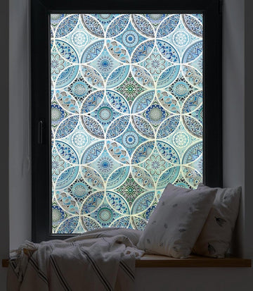 Privacy raamfolie - Niet-klevende glas-in-lood folie voor badkamer - Warmteregeling en anti-UV - 90 x 200 cm
