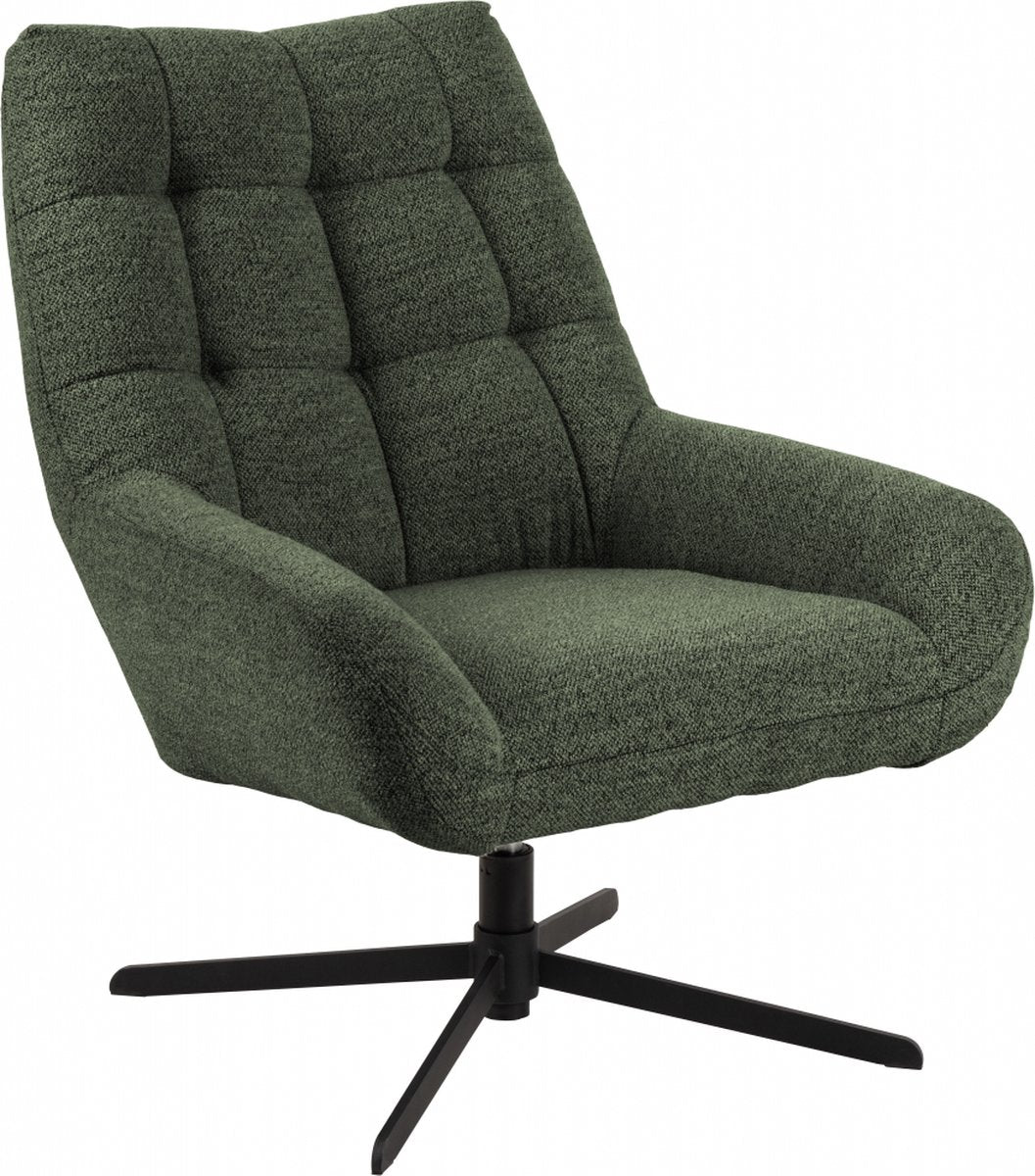 Draaifauteuil Vrijhoeve - Stof - Groen - 73x88x82 cm (BxHxD) - Met Armleuning