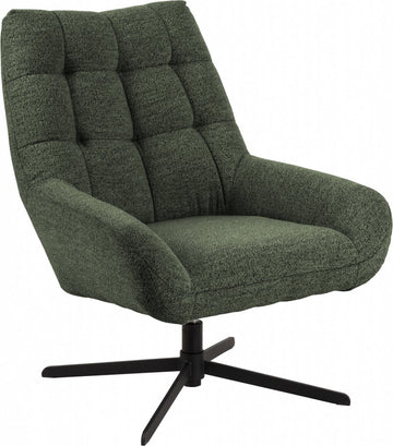 Draaifauteuil Vrijhoeve - Stof - Groen - 73x88x82 cm (BxHxD) - Met Armleuning