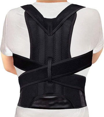 Back Holder Posture Correction - Adjustable Back Strap for Straight Posture - Suaver - Shoulder Relief - Back Pain - 4XL Black posture corrector back brace belt