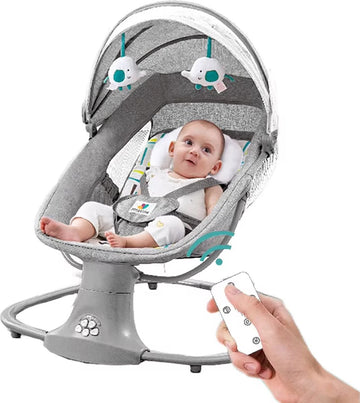 RM Store® - Elektrische Schommelstoel - Schommelwieg - Baby Wieg - Wipstoel - Peuterstoel - Automatische Babywieg - Babyswing - Wiegstoel - Met Muziek - 67x76x81 cm.