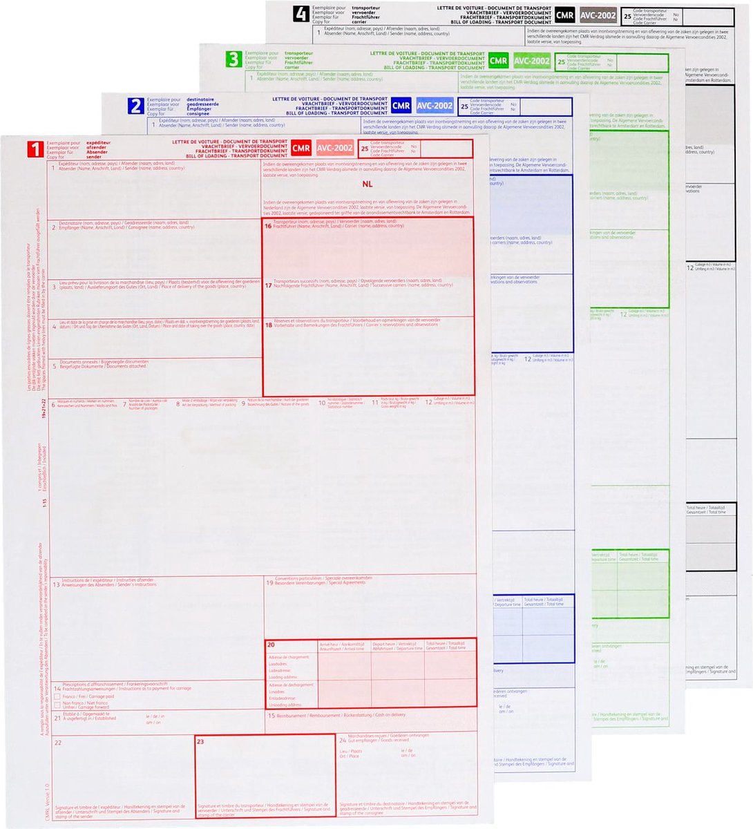 CMR vrachtbrief laser 4-voud