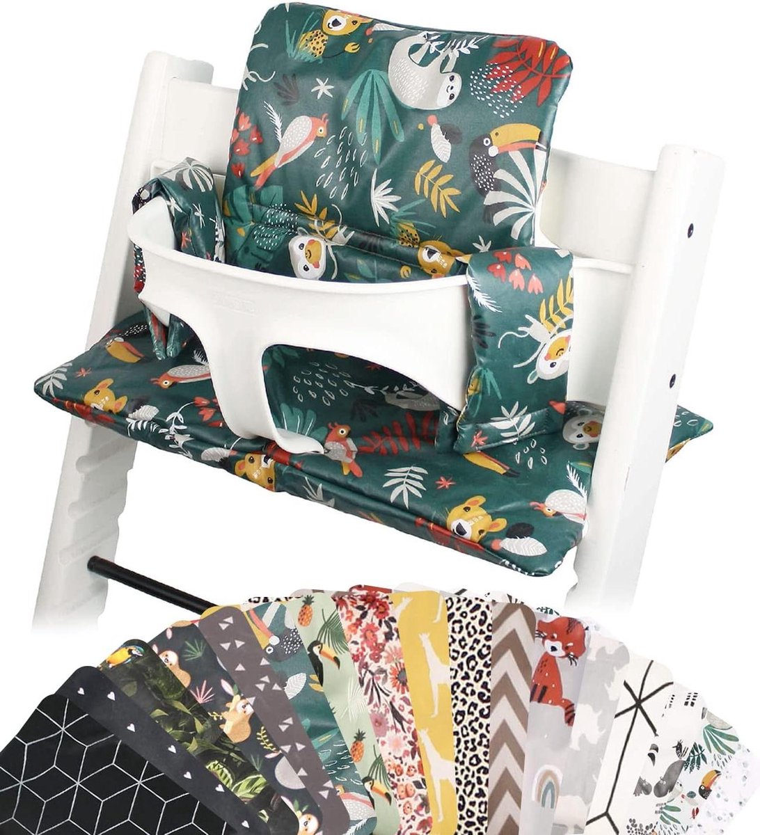 Kussen voor Stokke Tripp Trapp - Handgemaakt in Europa - Groen Kleur - Compatibel met Stokke Tripp Trapp Trip Trap Stoel