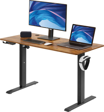 EliteNest® - Zit Sta Bureau Elektrisch - In Hoogte Verstelbaar - Geheugenstanden - Digitaal Display - Anti-Botsing & Kinderslot - Kabelbeheer - Modern & Duurzaam Design - 140 cm x 60 cm