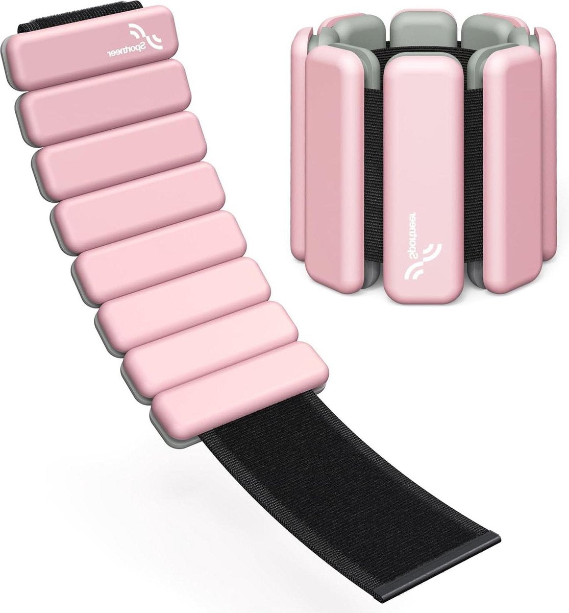 Draagbare gewichtsmanchetten - 1 kg en 1,5 kg - voor dames en heren, enkelgewichtset voor yoga dans aerobic hardlopen wandelen roze Weight cuffs