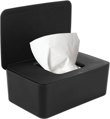 Babydoekjesdoos zwart, zakjes voor vochtige doekjes, plastic servetdoosje, tissue opbergdoosje, doos voor nat toiletpapier met deksel, plastic natte doekjesdispenser voor thuiskantoor