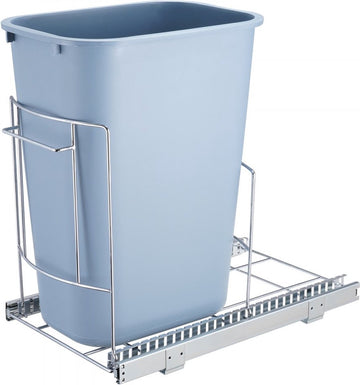 Uitschuifbare prullenbak onder gemonteerde keukenafvalbak met duwhandgreep 16 kg laadvermogen Zware vuilnisrecycling prullenbak voor keukenkast Gootsteen onder aanrecht