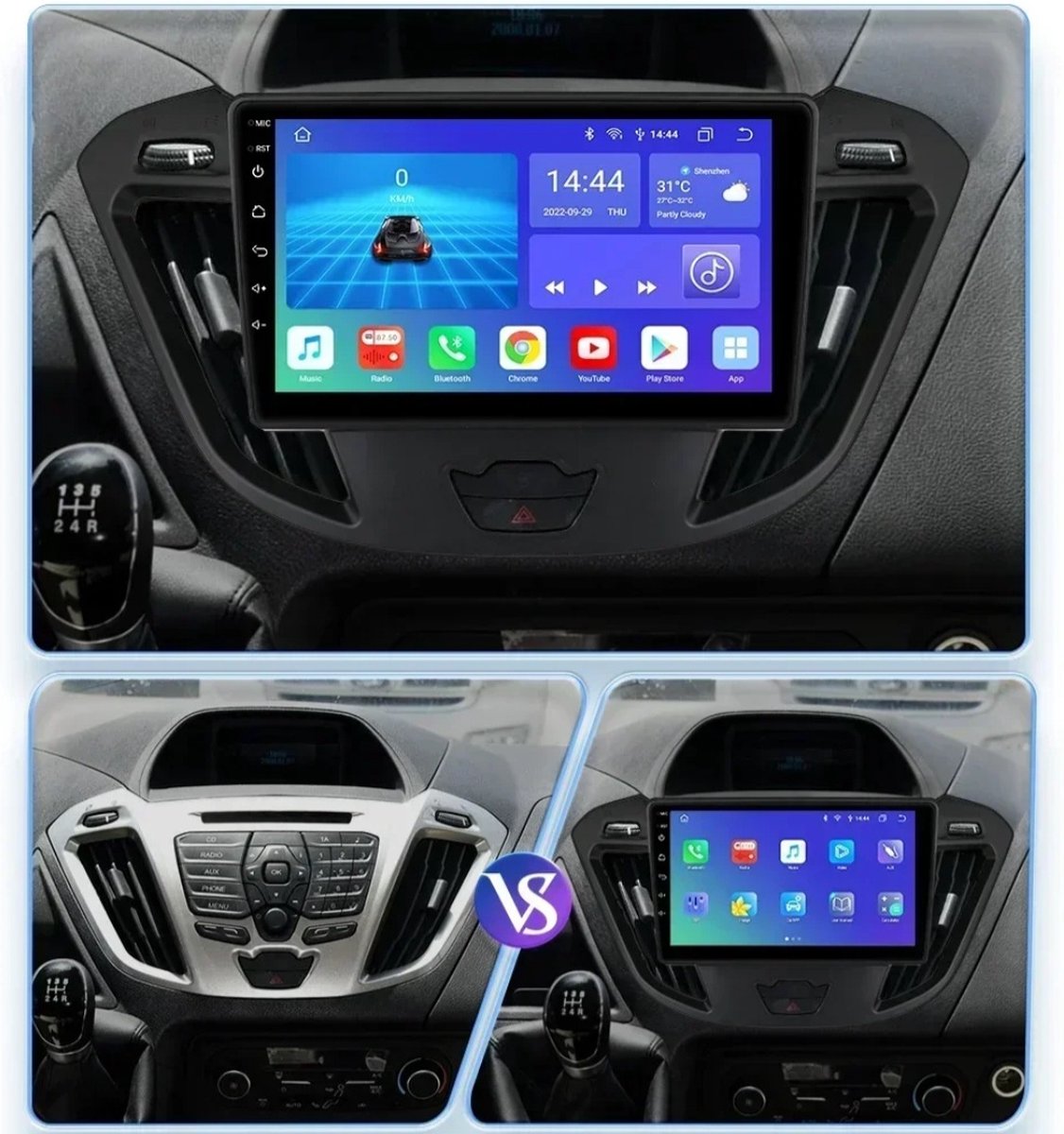 Ford Transit Custom & Tourneo | 2012 - 2021 | 4GB & 64GB | Carplay & Android auto | Autoradio met navigatie | Radio scherm | 2012 2013 2014 2015 2016 2017 2018 2019 2020 2021 | MK 8 MK8