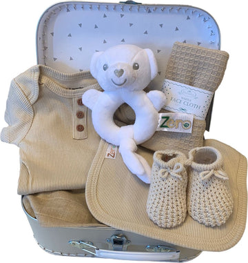 Kraamcadeau Kraamkado unisex jongen meisje - unisex - baby geschenkset - kraamcadeau neutraal - baby memorie box 30 cm - babyshower cadeau - gender neutraal babycadeau - 7 in 1 kado
