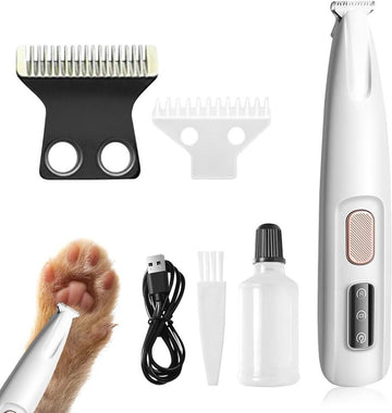 Professionele tondeuse voor honden en katten - trimmer voor poten, ogen, oren, gezicht en kroep met LED - oplaadbaar via USB Hondentondeuse dikke vacht