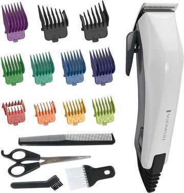 Tondeuse Colour Cut (11 Opzetkammen, 16-Delige set, 0, 5-25mm, Met Snoer, Incl. Nekborstel, Schaar, Stylingkam)