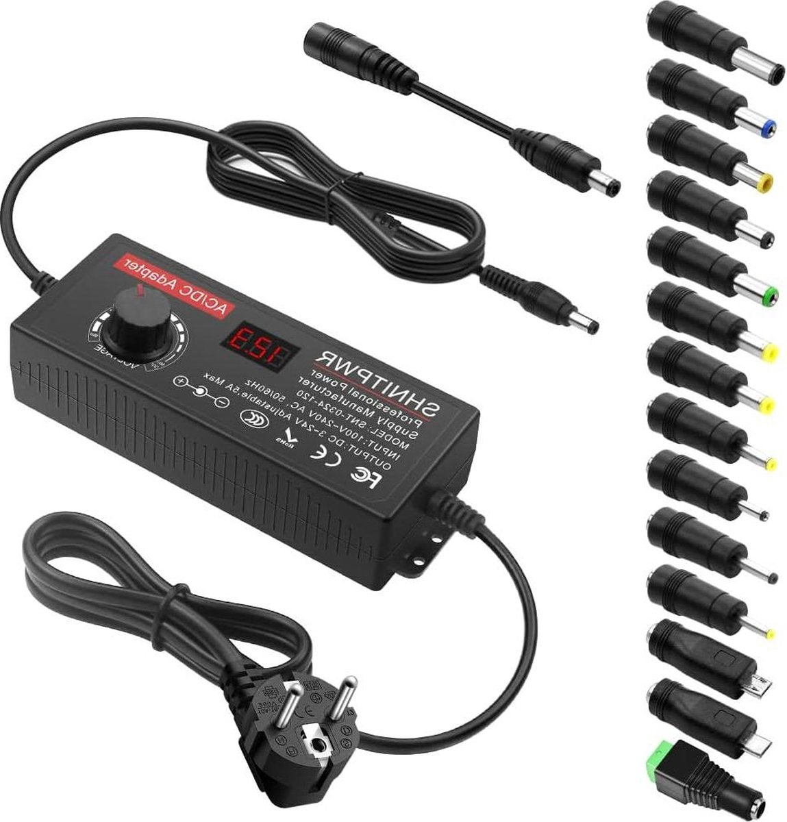 Universele Voeding 3 V ~ 24 V 120 W 5 A - Schakel Adapter met Adapterstekker - Elektronische Apparaten Fotolijst Babyfooncamera Led-strips - 5000 mA max